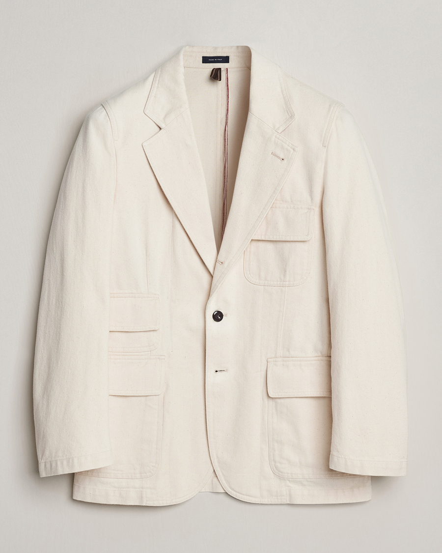 Heren | Blazers | Drake's | MKIV Denim Games Blazer Ecru