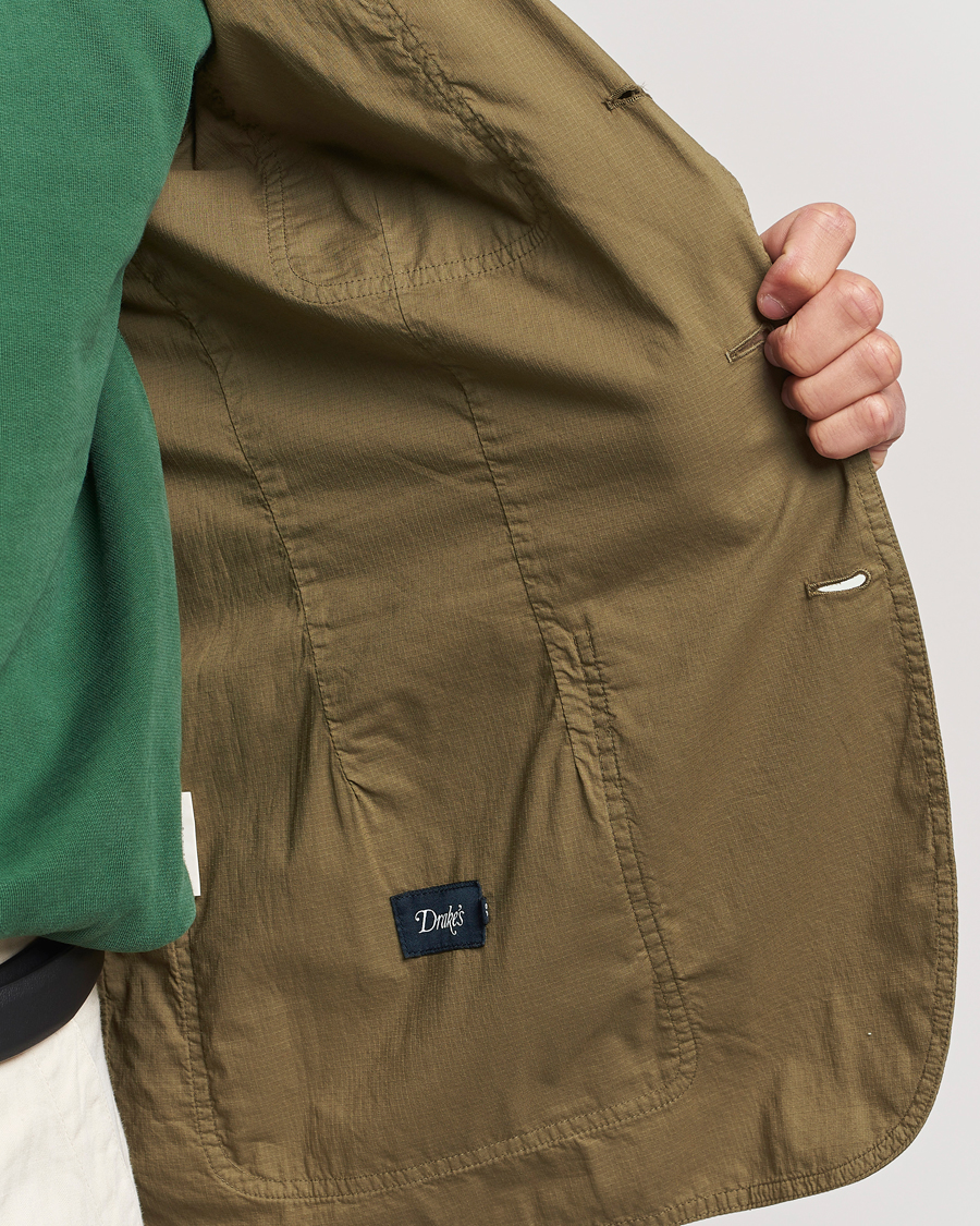 Homme | Blazers | Drake's | MKVIII Lightweight Double Games Blazer Olive