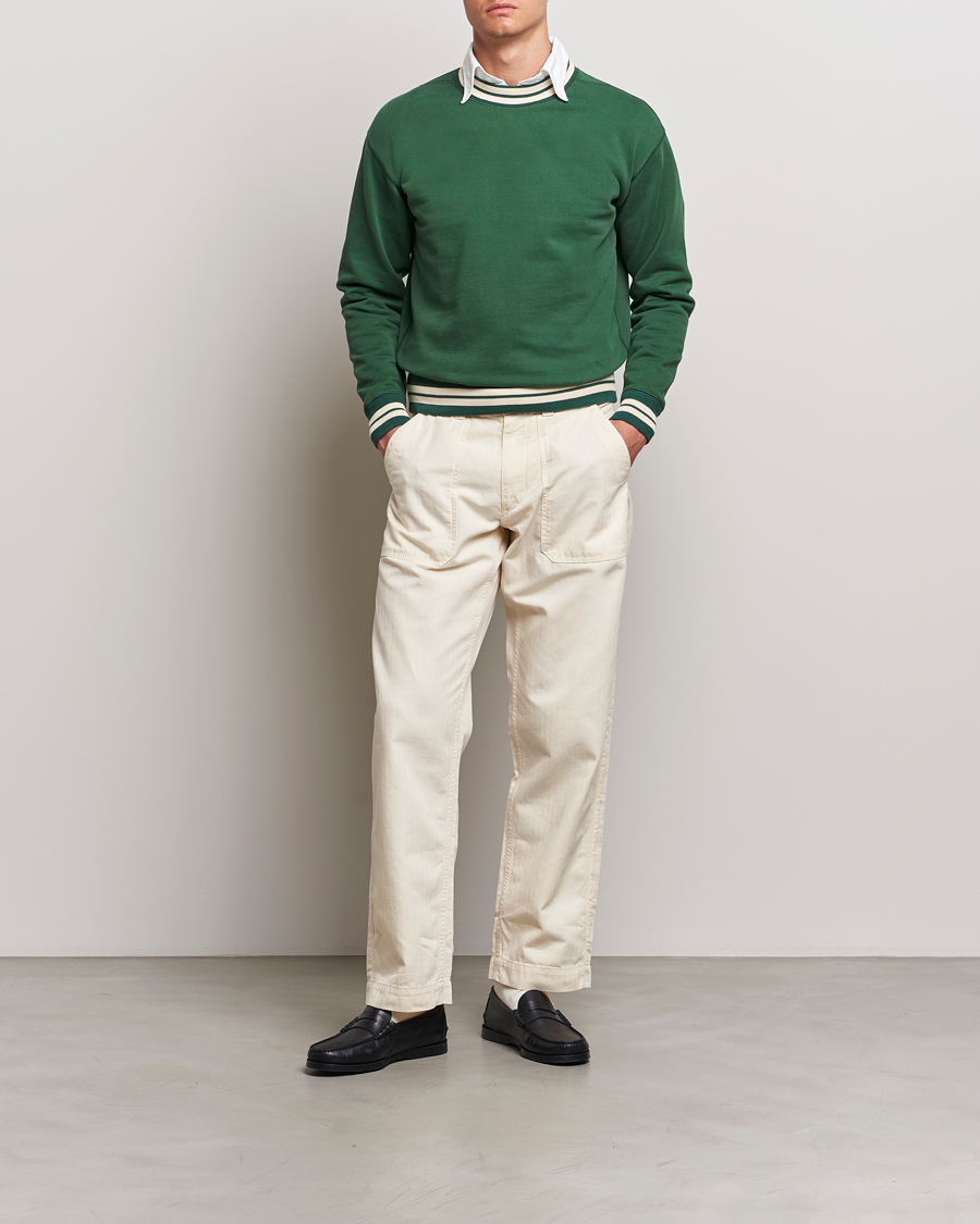 Homme | Pulls Et Tricots | Drake's | Striped Rib Sweatshirt Green