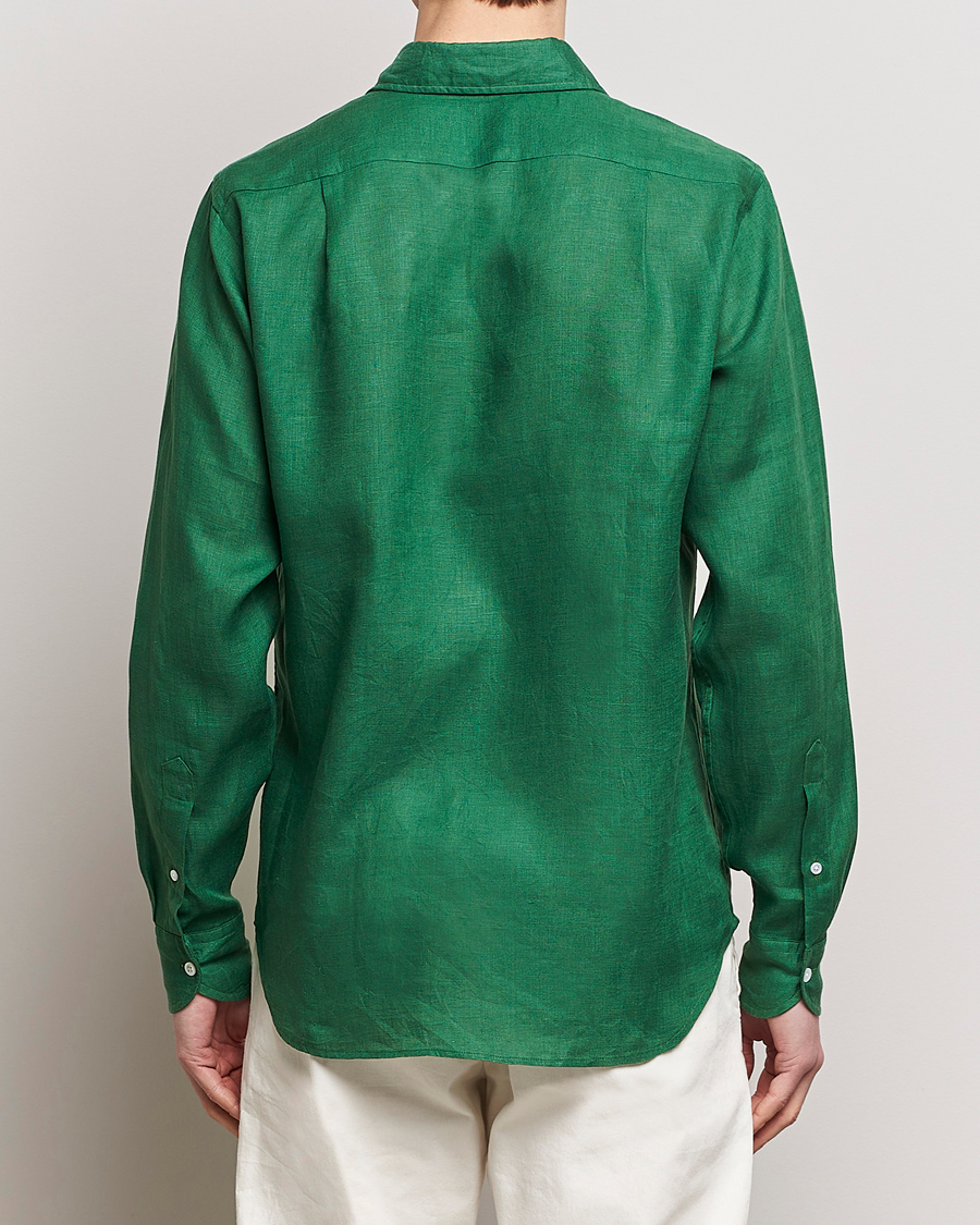 Homme | Chemises | Drake's | Linen Summer Shirt Green