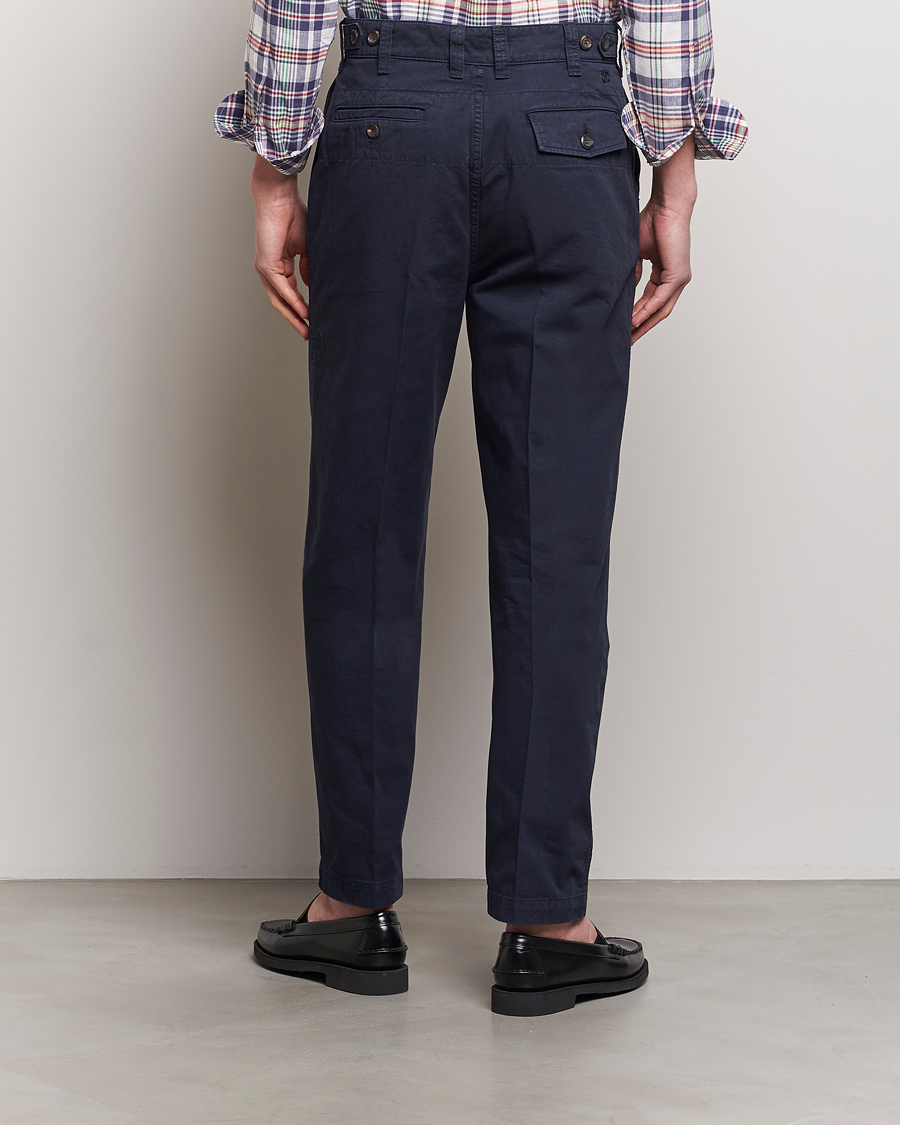 Heren | Broeken | Drake's | Flat Front Cotton Chino Navy
