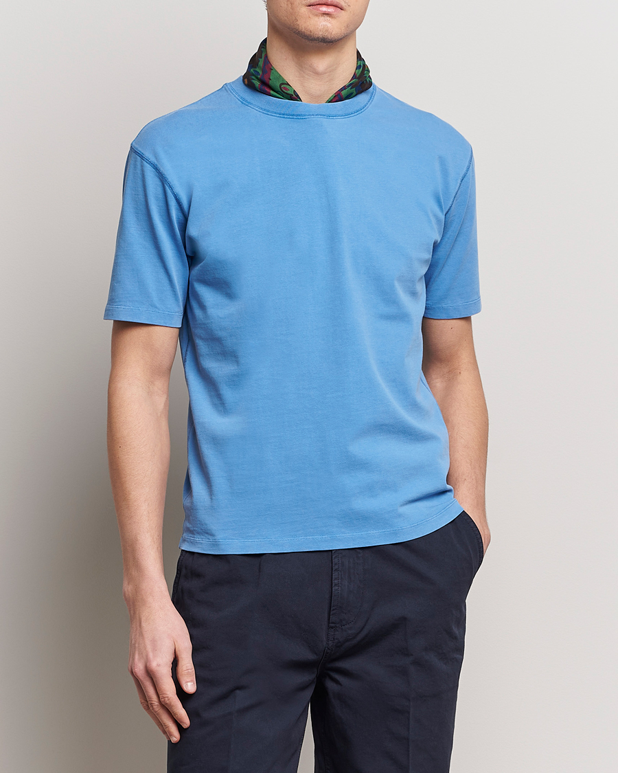 Homme | T-shirts | Drake's | Washed Hiking T-Shirt French Blue