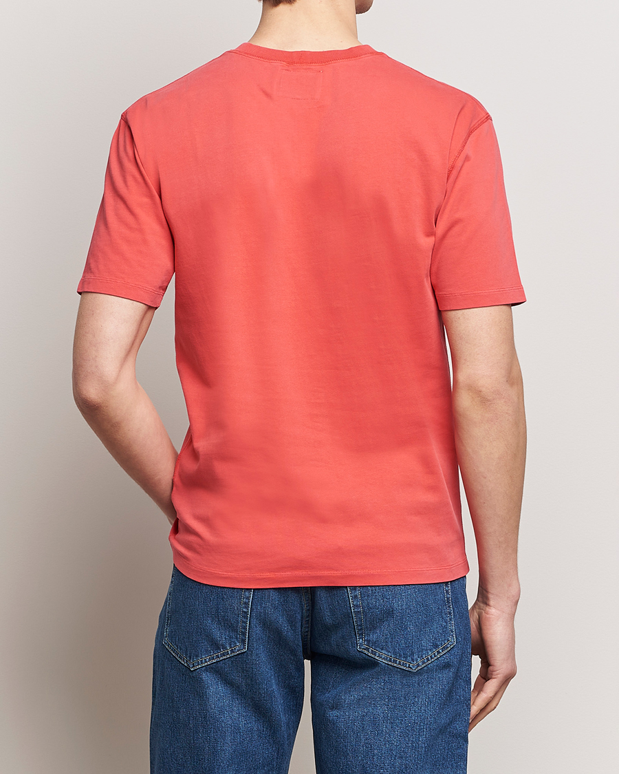 Heren | T-shirts | Drake's | Washed Hiking T-Shirt Red
