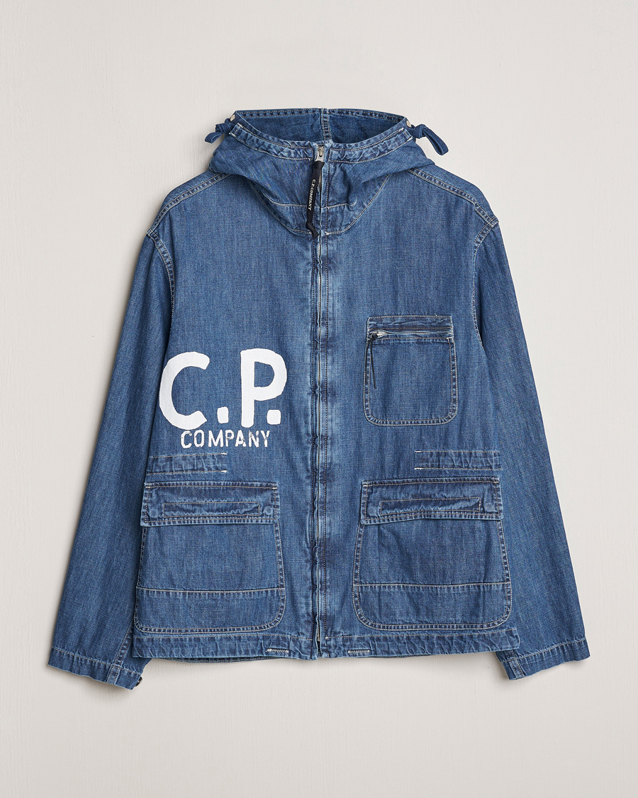 Homme | Manteaux Et Vestes | C.P. Company | Hooded Denim Goggles Jacket Indigo