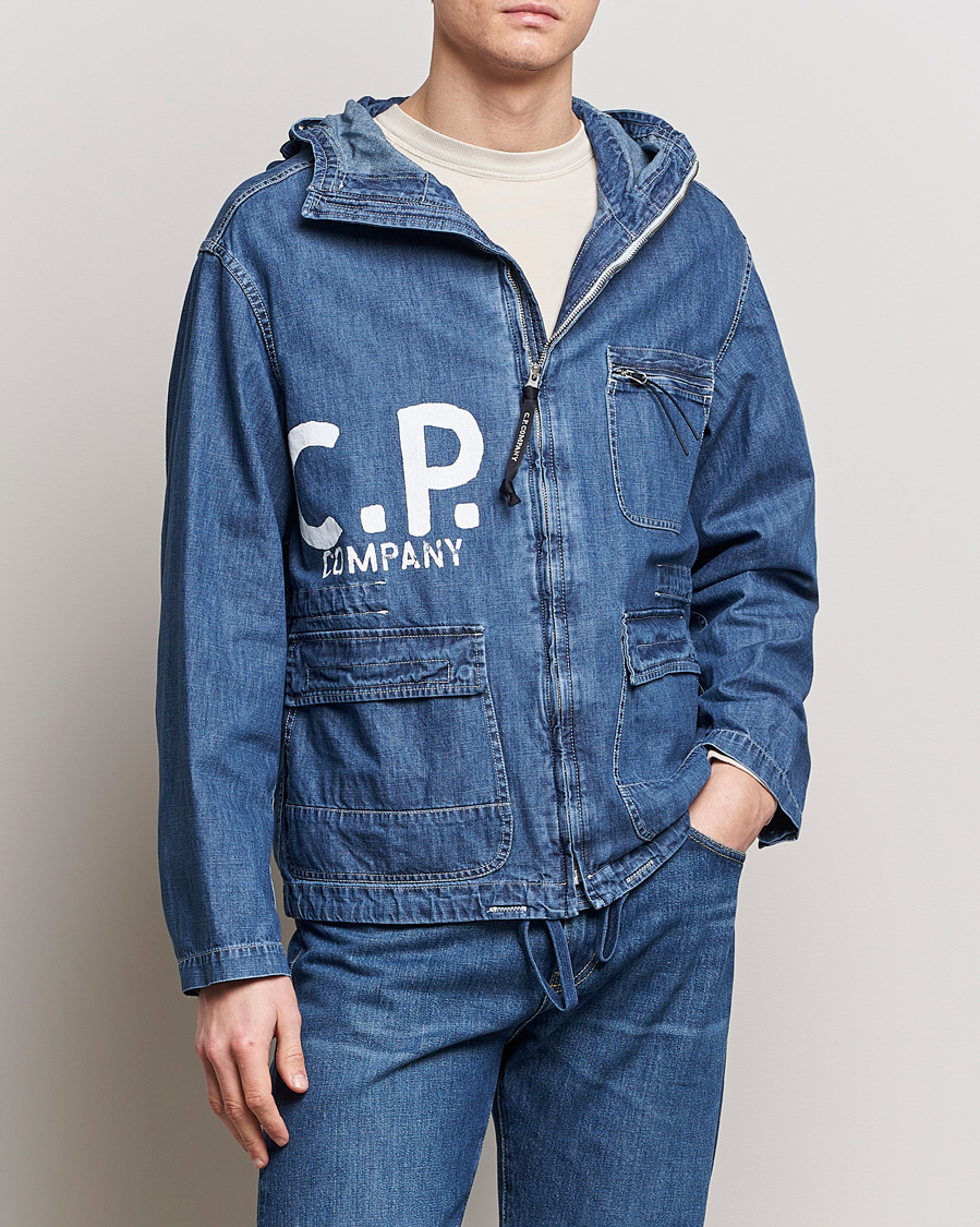 Homme | Manteaux Et Vestes | C.P. Company | Hooded Denim Goggles Jacket Indigo