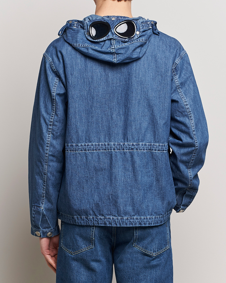 Homme | Manteaux Et Vestes | C.P. Company | Hooded Denim Goggles Jacket Indigo