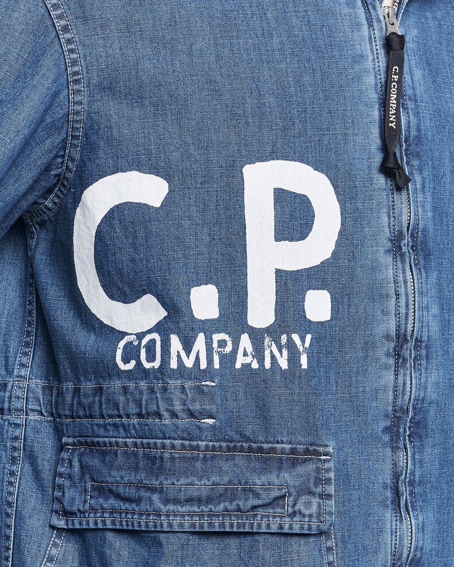 Homme | Manteaux Et Vestes | C.P. Company | Hooded Denim Goggles Jacket Indigo