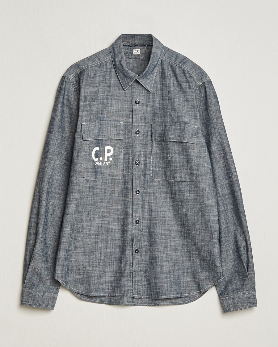 Homme | Chemises | C.P. Company | Long Sleeve Chambray Denim Shirt Black
