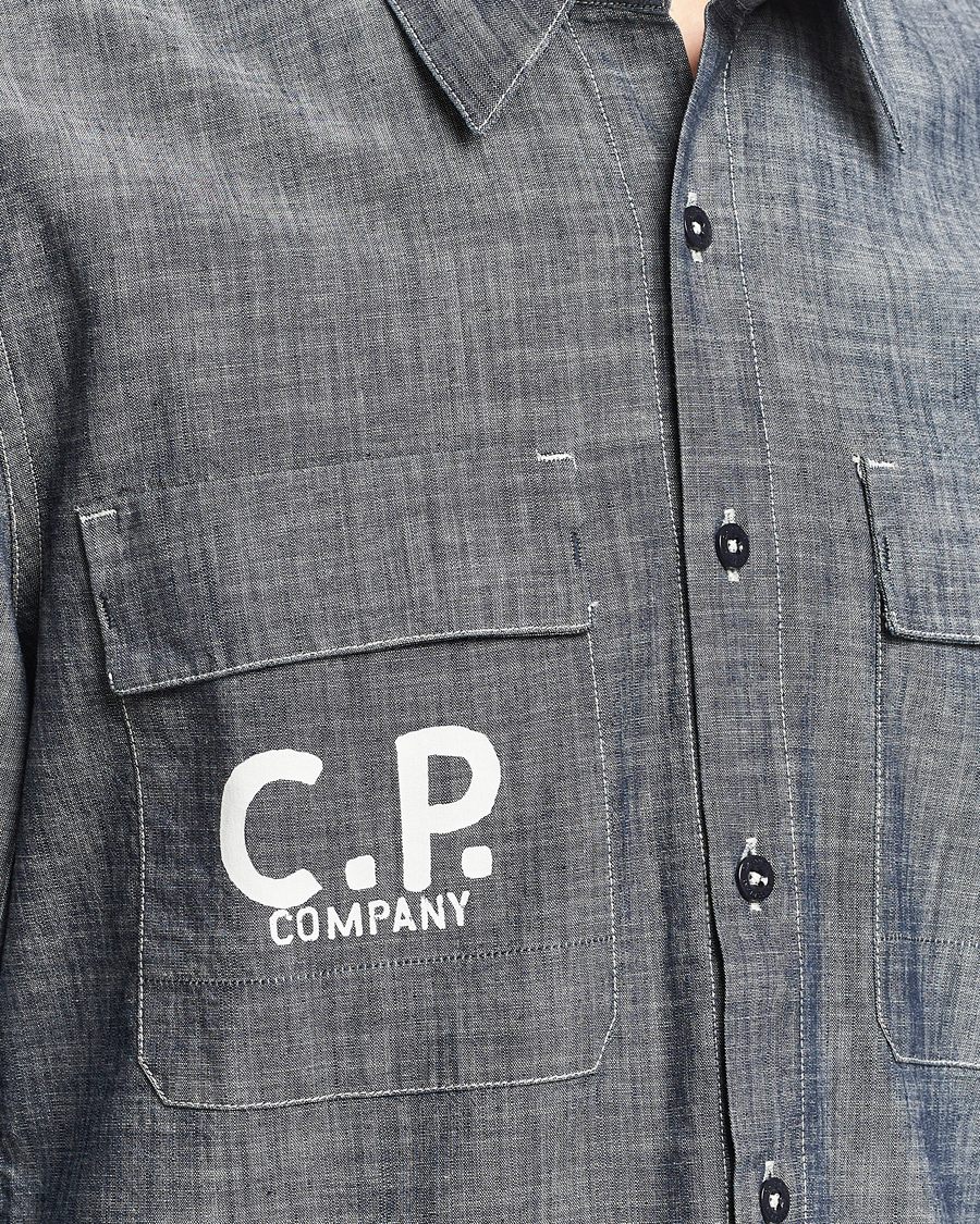 Homme | Chemises | C.P. Company | Long Sleeve Chambray Denim Shirt Black