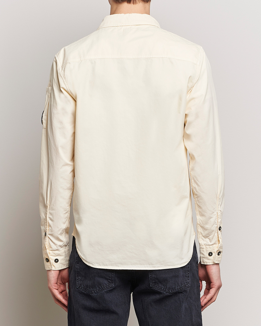 Heren | Overhemden | C.P. Company | Garment Dyed Gabardine Zip Shirt Jacket Ecru