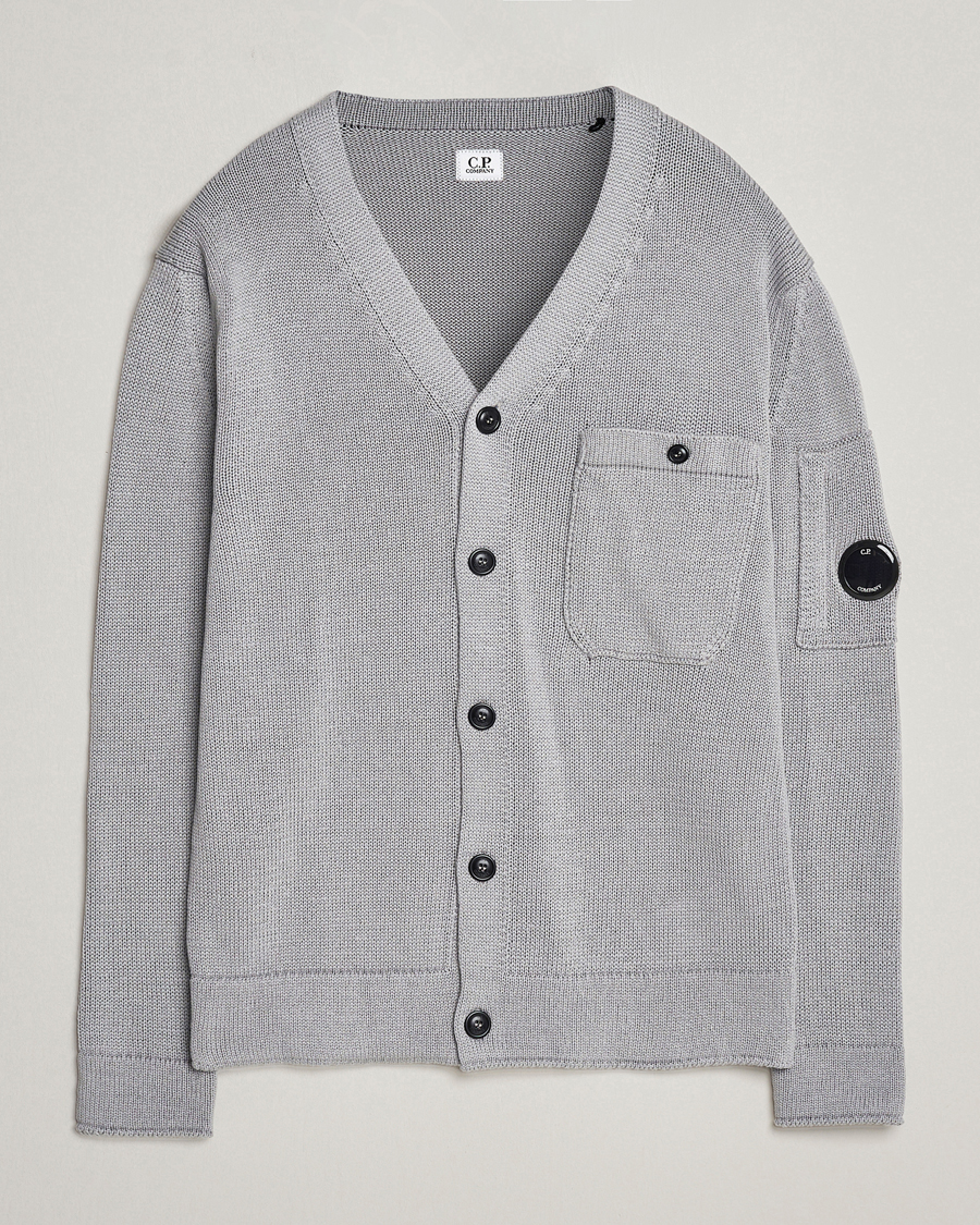 Homme | Pulls Et Tricots | C.P. Company | Compact Cotton Lens Cardigan Light Grey