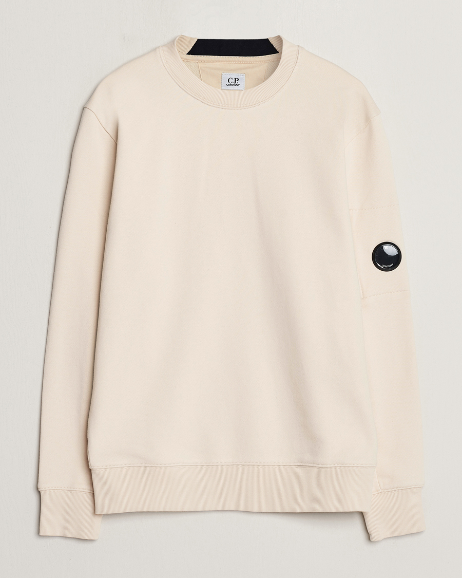 Heren | Truien | C.P. Company | Diagonal Raised Fleece Lens Sweatshirt Ecru