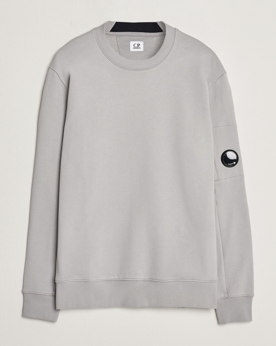 Heren | Truien | C.P. Company | Diagonal Raised Fleece Lens Sweatshirt Light Grey