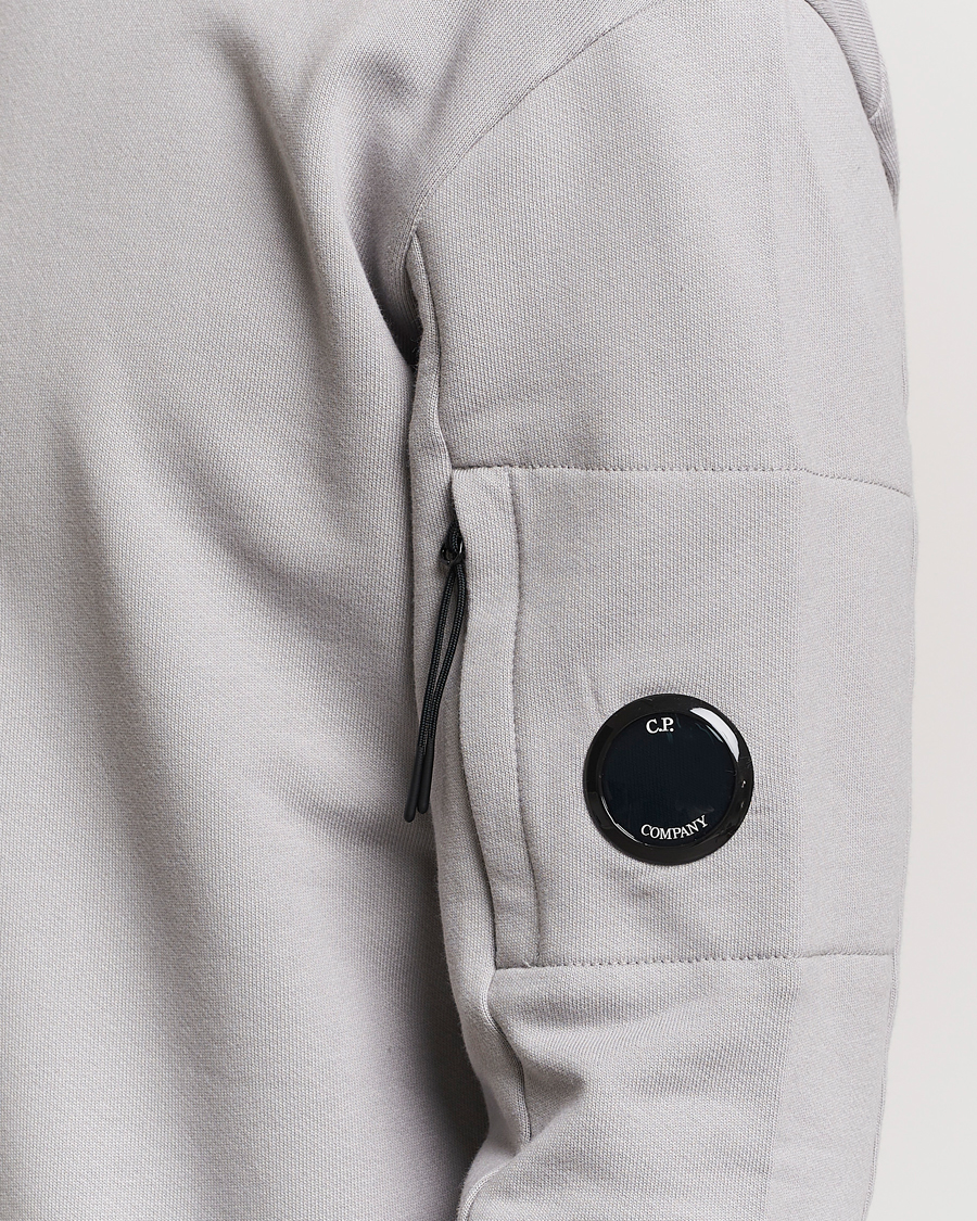 Heren | Truien | C.P. Company | Diagonal Raised Fleece Lens Sweatshirt Light Grey