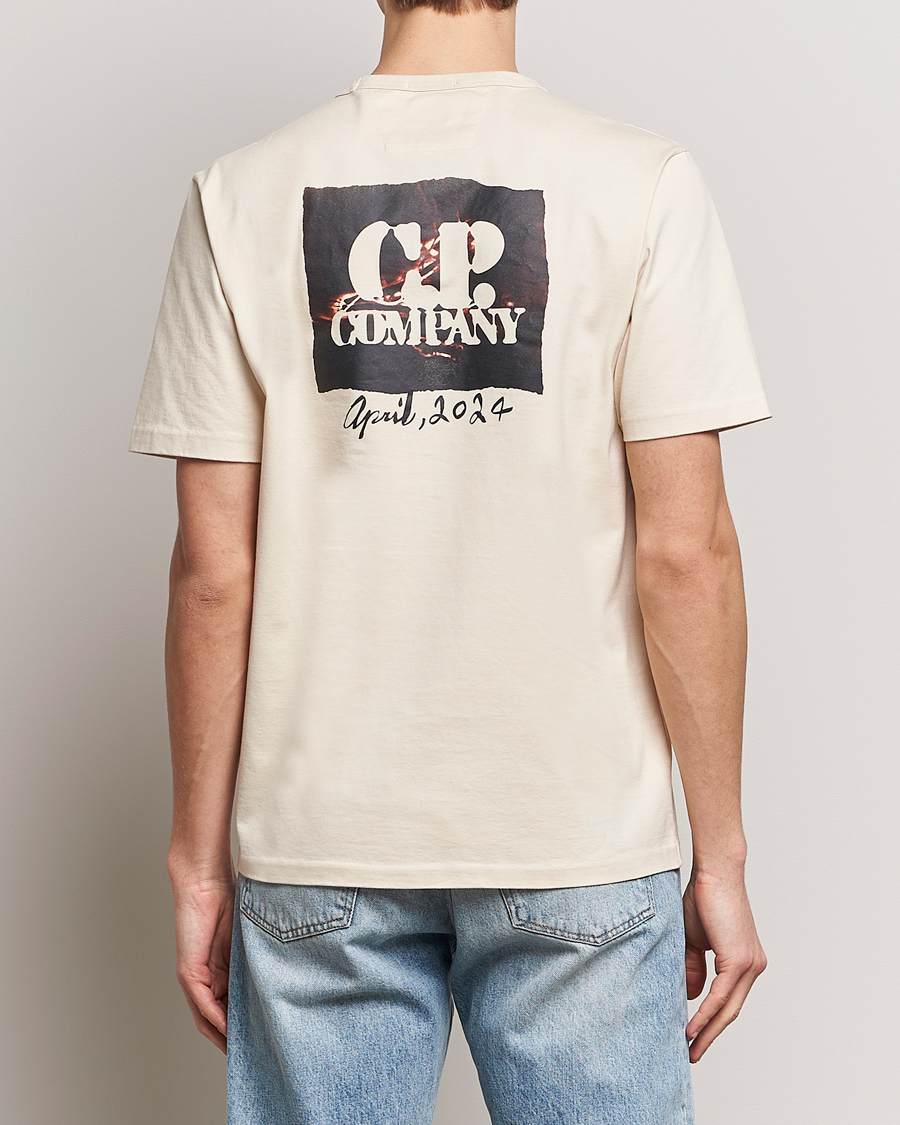 Homme | T-shirts | C.P. Company | Mercerized Heavy Cotton Back Logo T-Shirt Ecru