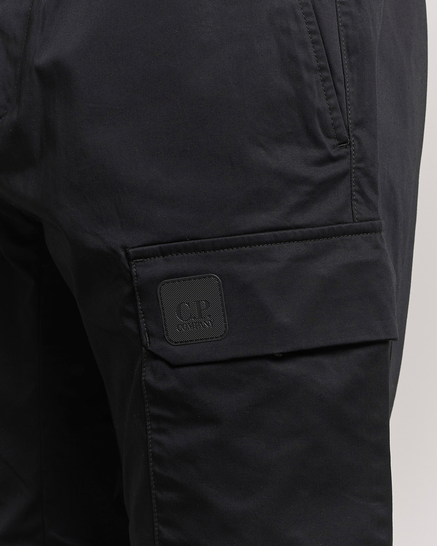 Heren | Broeken | C.P. Company | Metropolis Gabardine Stretch Satin Cargo Trousers Black