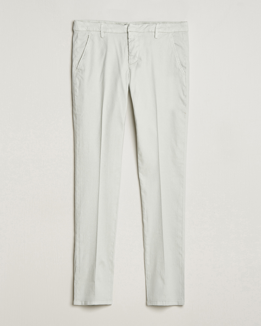 Homme | Pantalons | Dondup | Gaubert Linen Stretch Chinos Light Grey