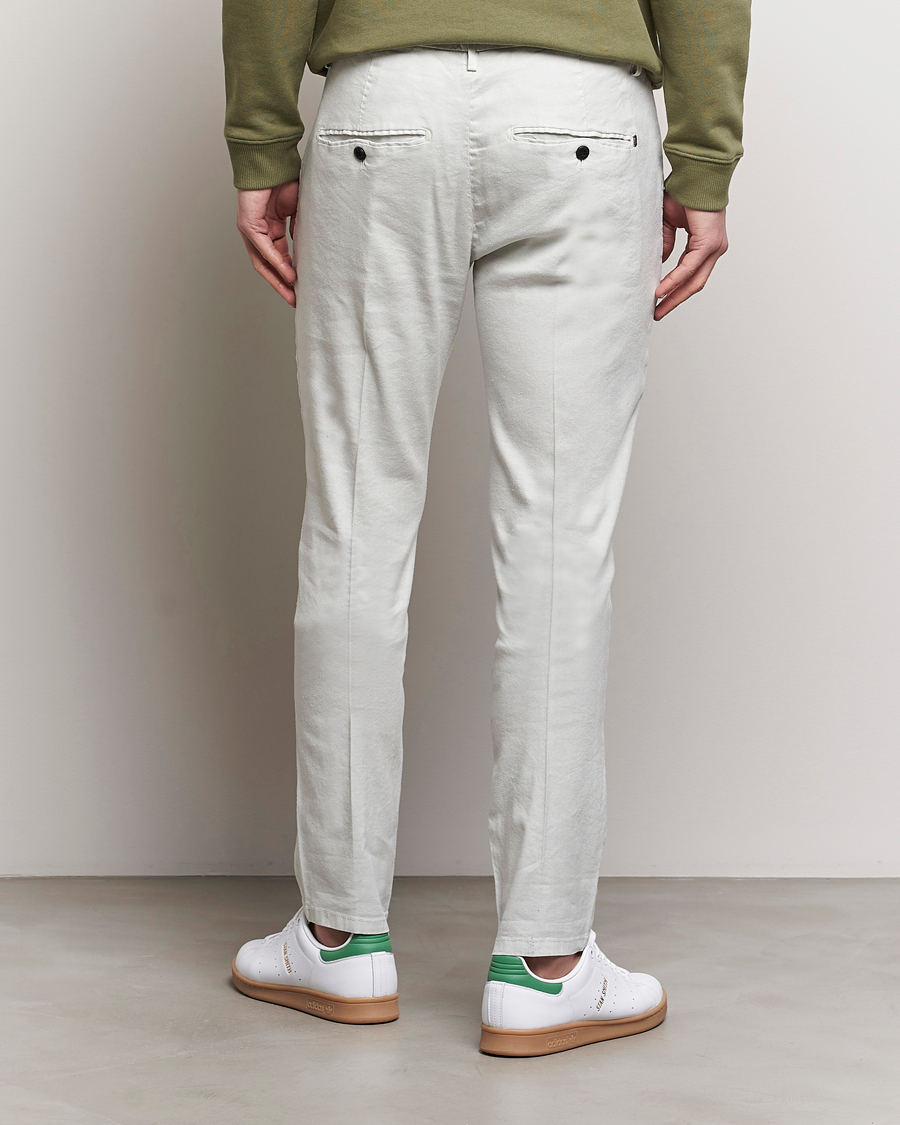 Homme | Pantalons | Dondup | Gaubert Linen Stretch Chinos Light Grey