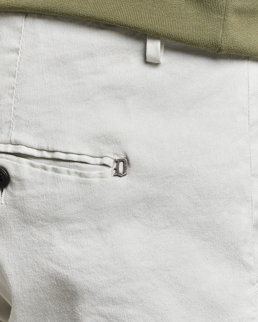 Homme | Pantalons | Dondup | Gaubert Linen Stretch Chinos Light Grey