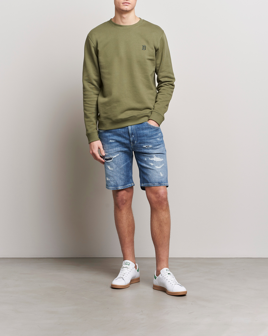 Homme | Shorts | Dondup | Derek Destroyed Denim Shorts Medium Blue