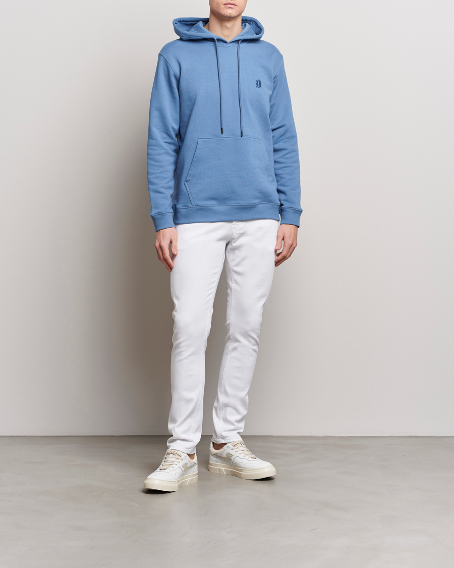 Heren | Truien | Dondup | Logo Hoodie Washed Blue