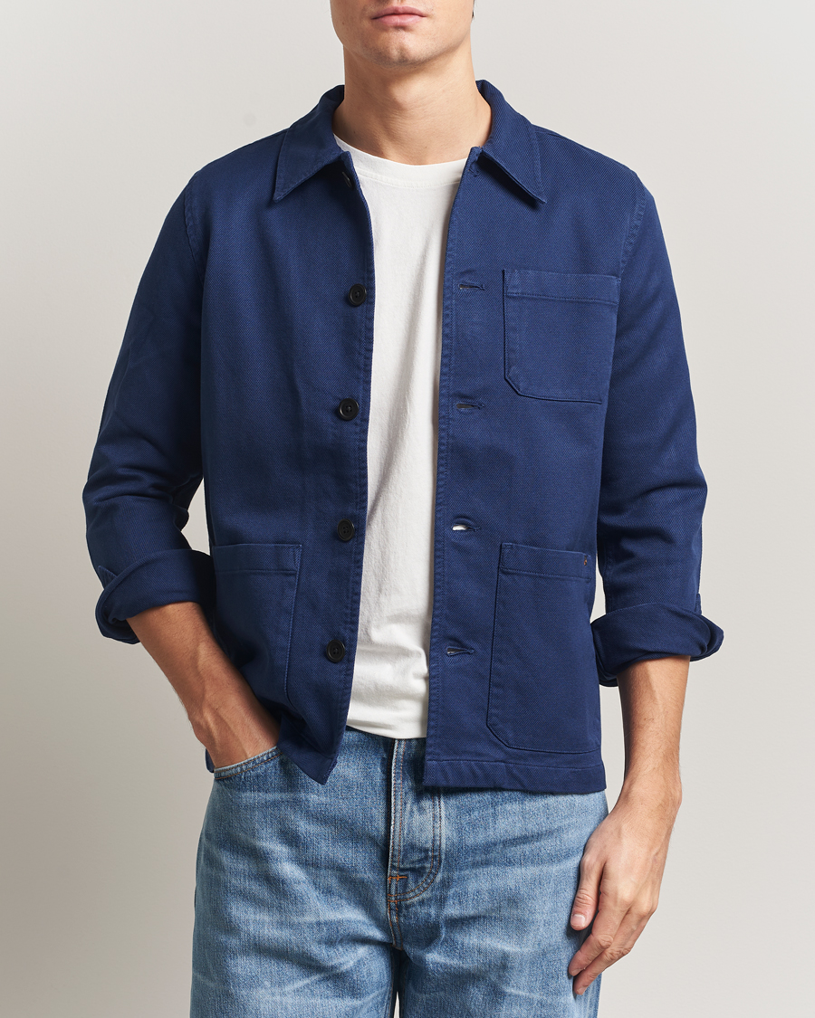 Heren | Overhemden | Nudie Jeans | Barney Worker Overshirt Mid Blue