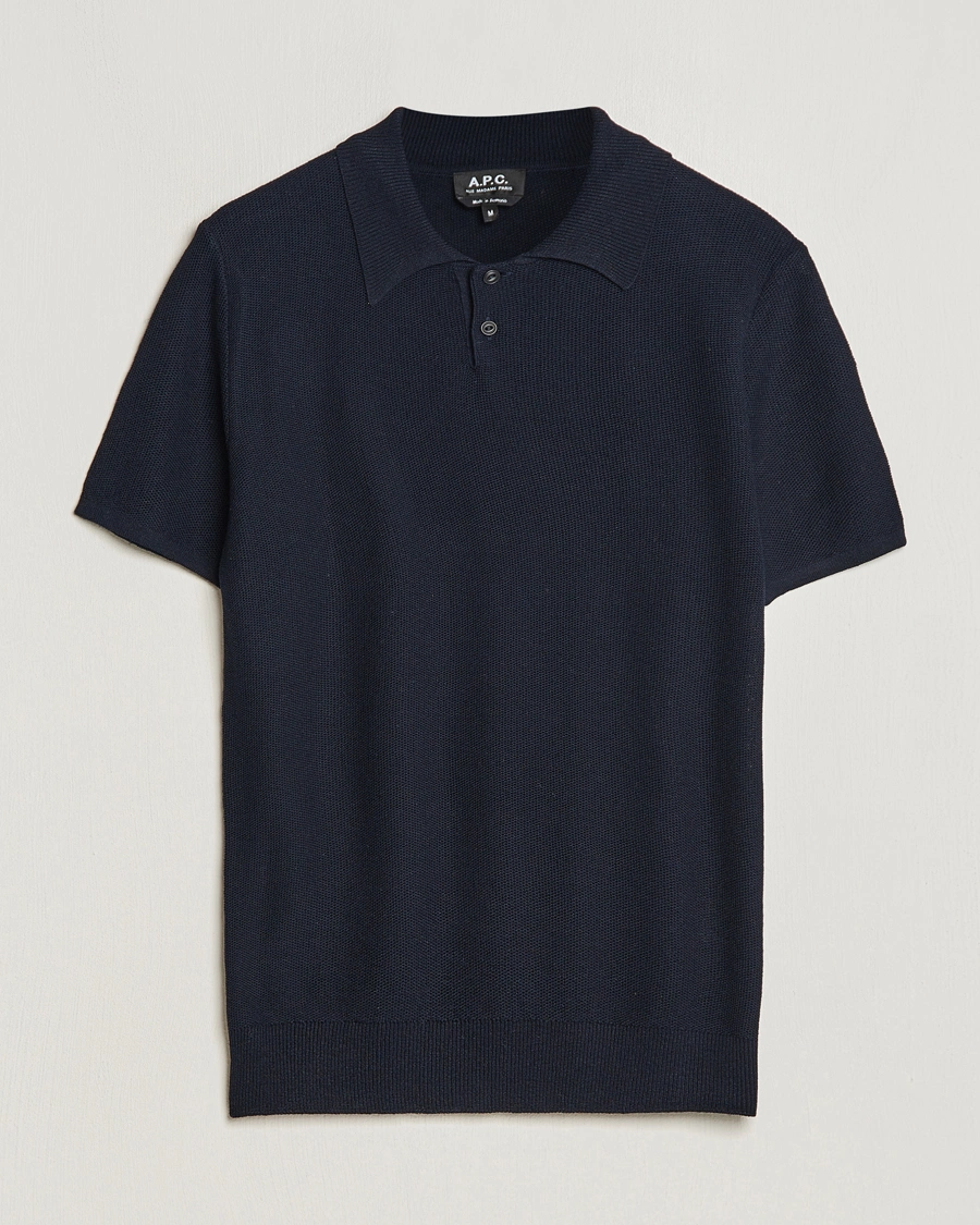 Heren | Polo's | A.P.C. | Jay Viscose/Linen Polo Dark Navy
