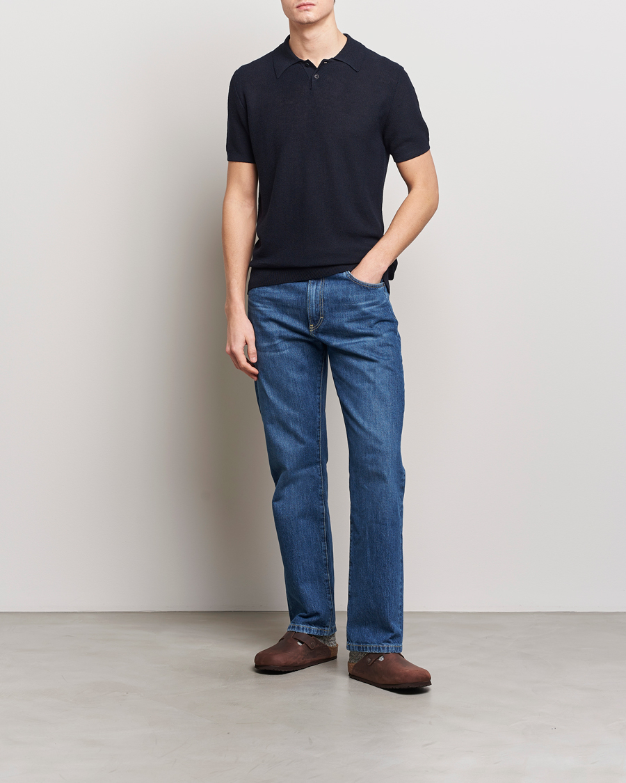 Heren | Polo's | A.P.C. | Jay Viscose/Linen Polo Dark Navy