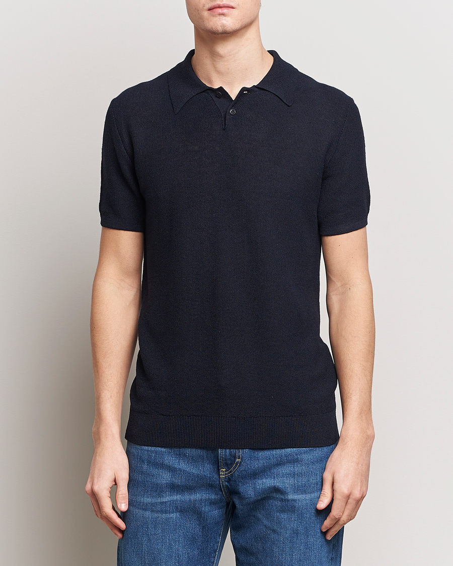 Heren | Polo's | A.P.C. | Jay Viscose/Linen Polo Dark Navy