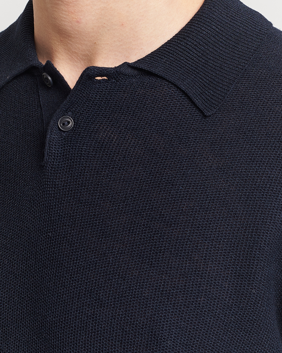 Heren | Polo's | A.P.C. | Jay Viscose/Linen Polo Dark Navy