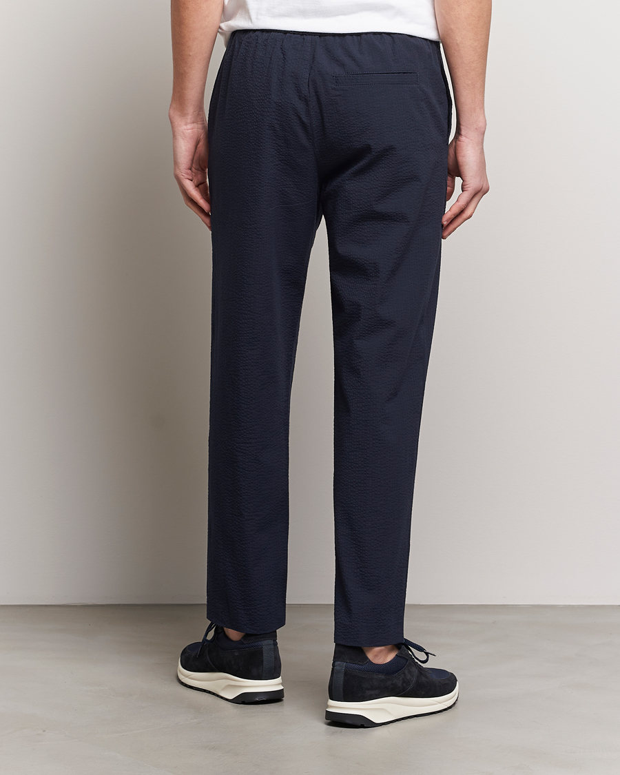 Homme | Pantalons | A.P.C. | Joaquin Seersucker Drawstring Trousers Dark Navy