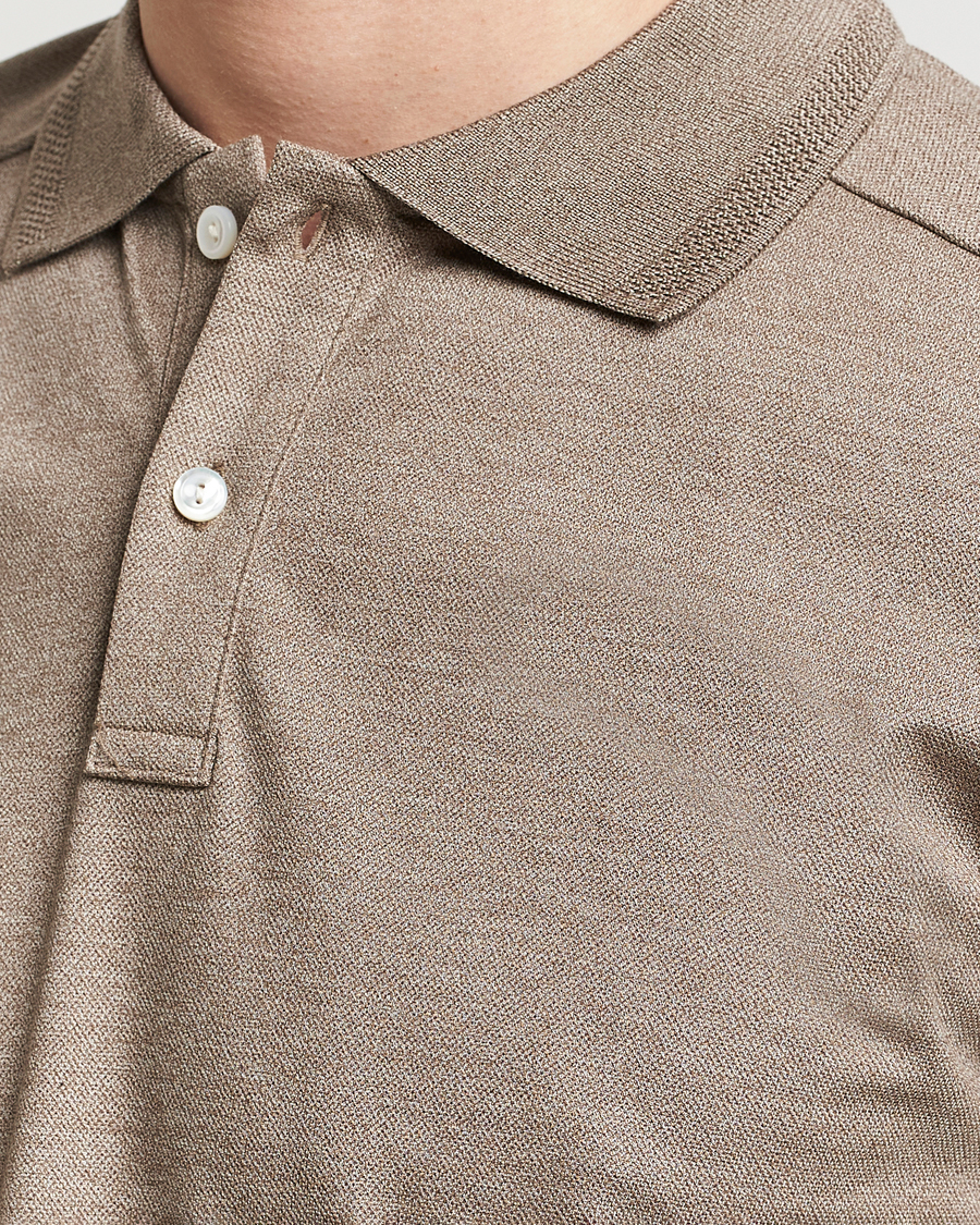 Heren | Polo's | Eton | Pique Polo Shirt Beige