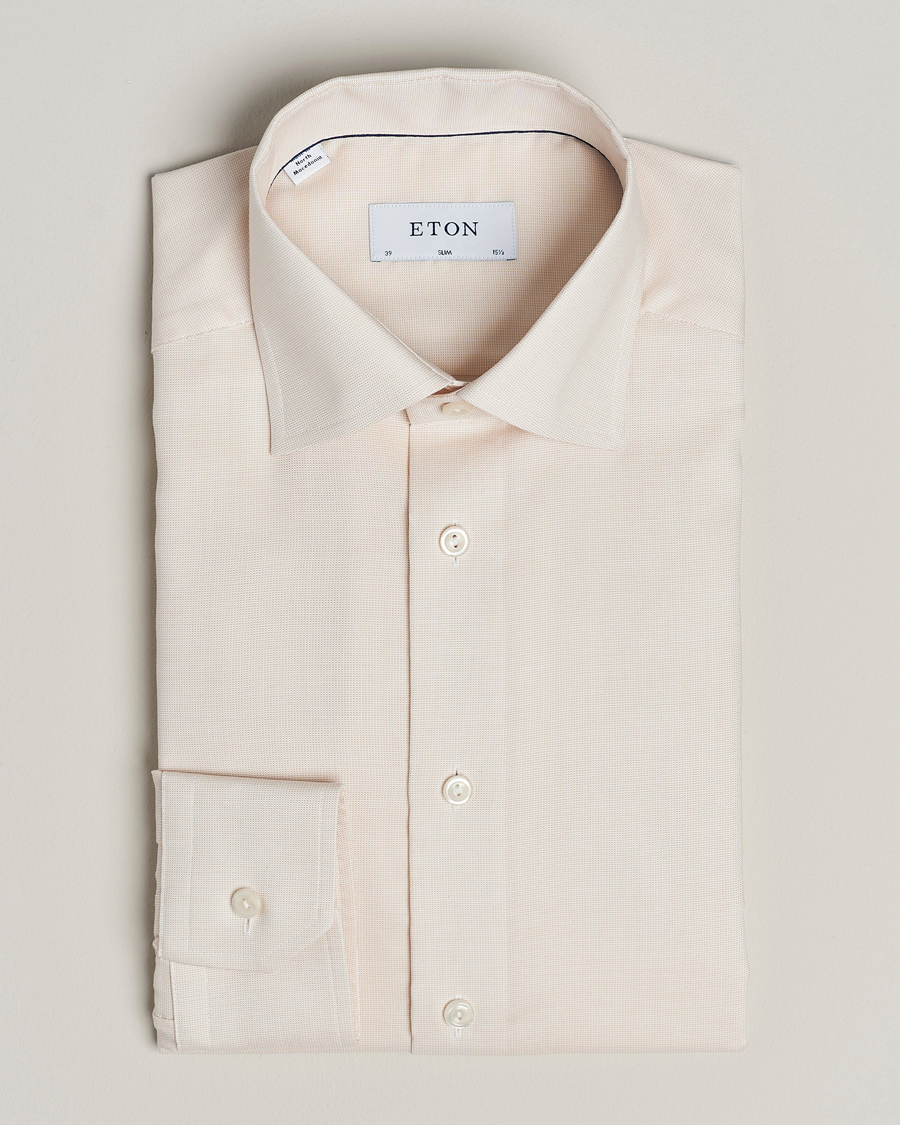 Homme | Chemises | Eton | Slim Fit Twill Shirt Light Yellow