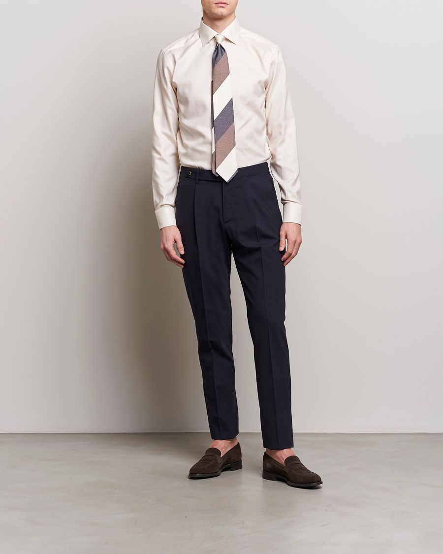 Homme | Chemises | Eton | Slim Fit Twill Shirt Light Yellow