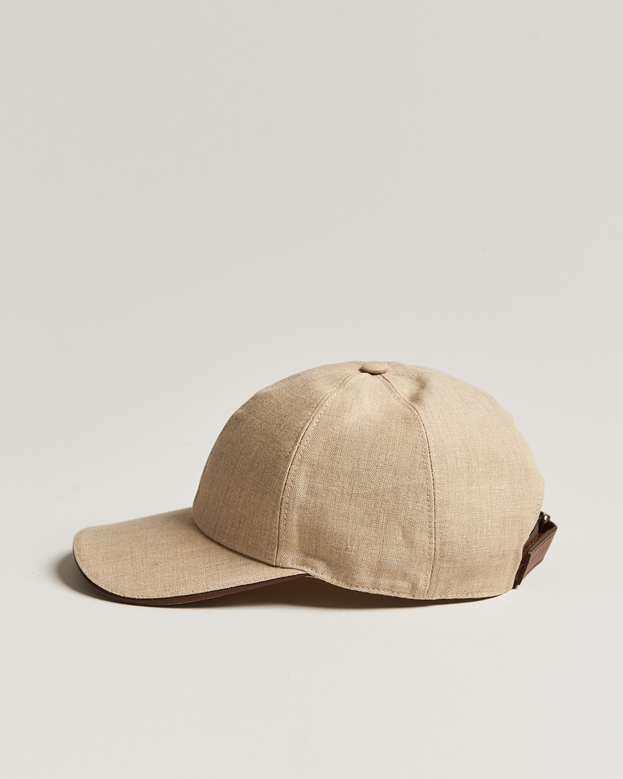 Heren | Eton Solid Linen Cap Beige | Eton | Solid Linen Cap Beige