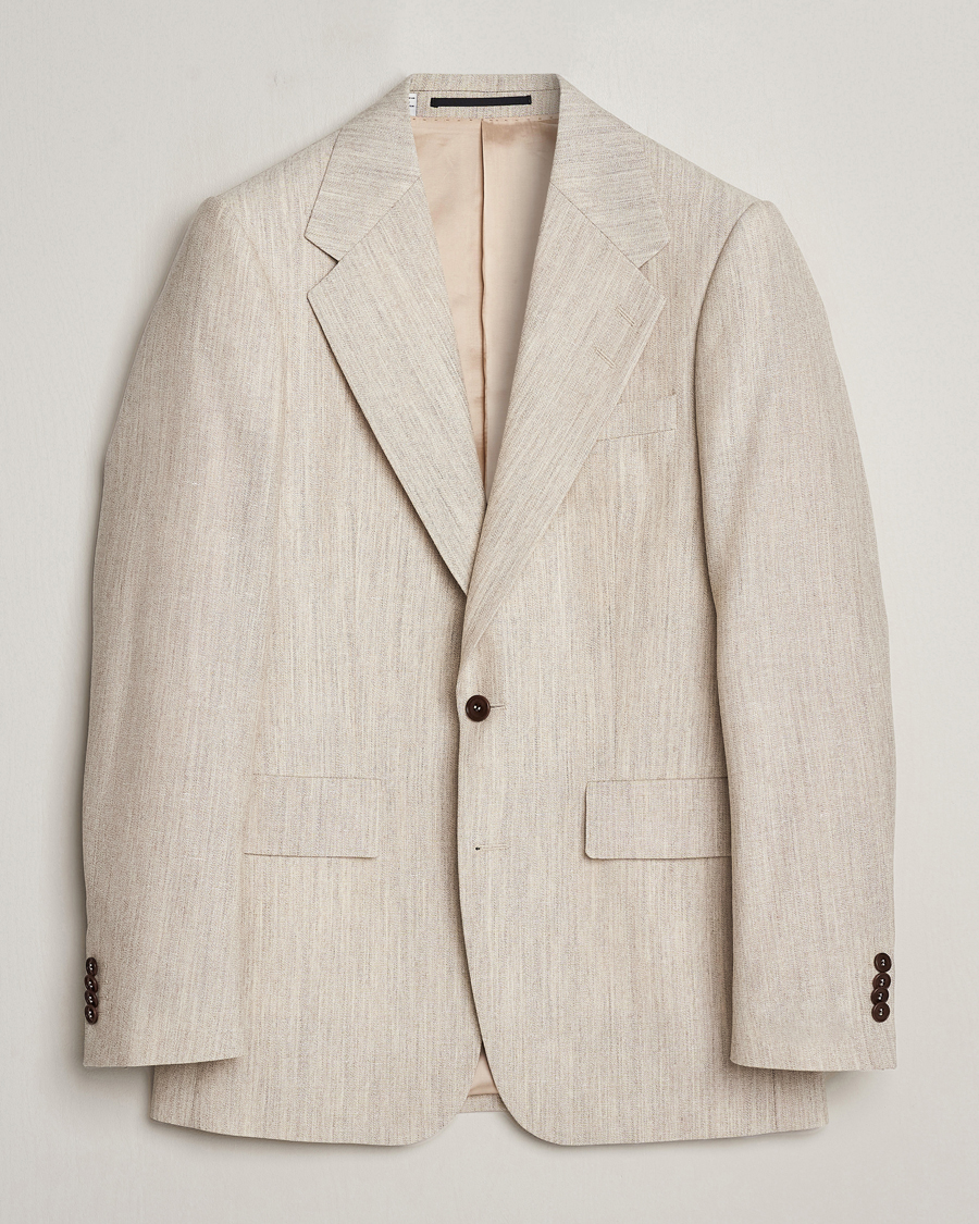 Heren | Blazers | Tiger of Sweden | Jon Wool/Linen Canvas Blazer Natural White