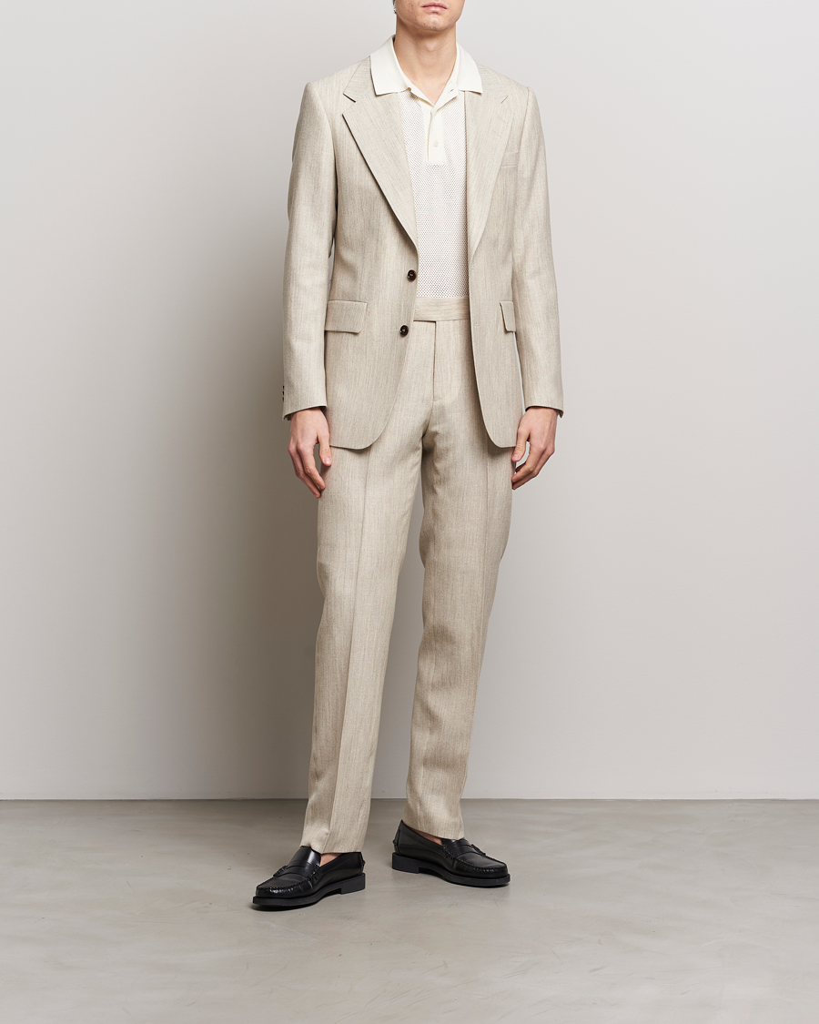 Heren | Blazers | Tiger of Sweden | Jon Wool/Linen Canvas Blazer Natural White
