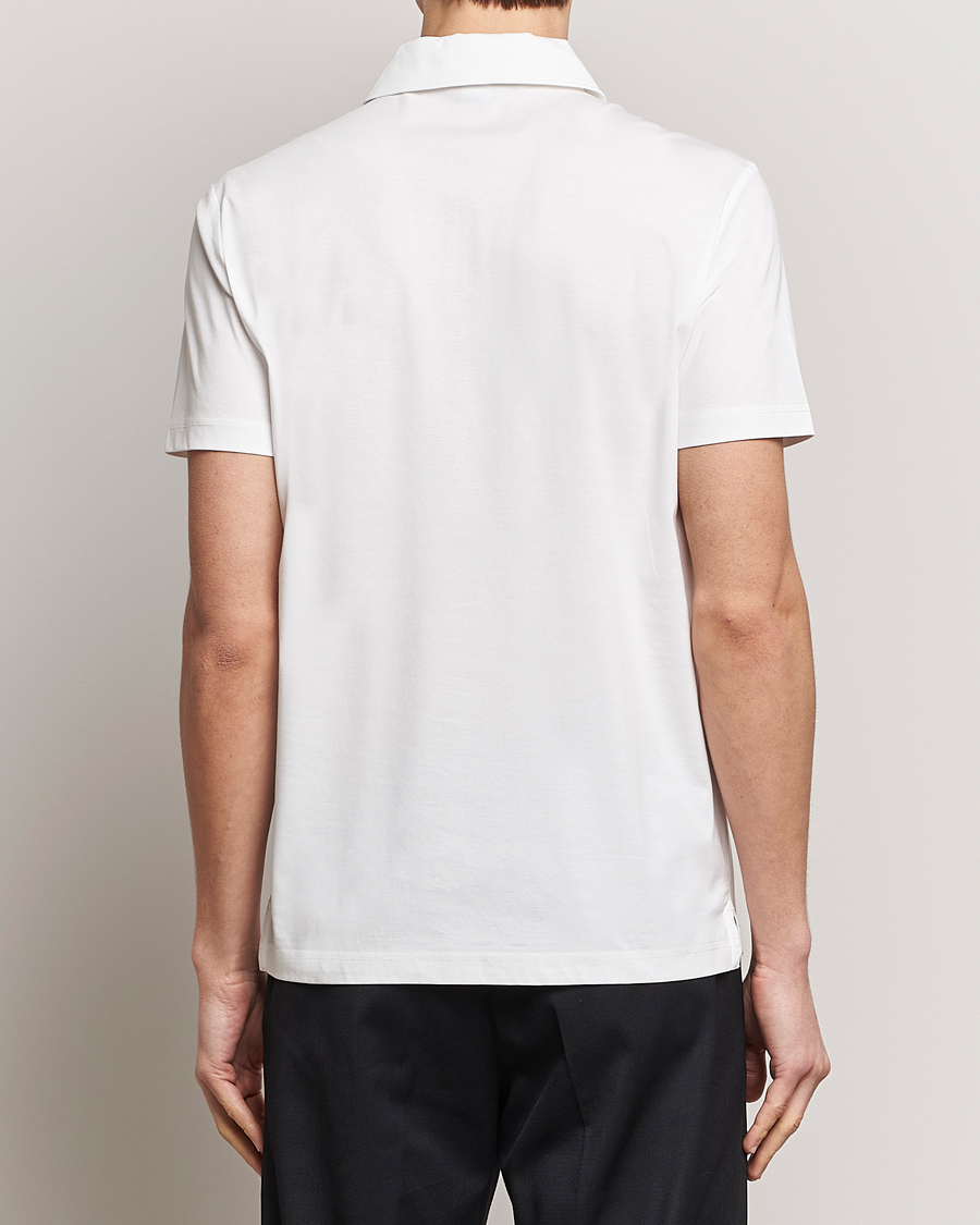 Homme | Polos | Tiger of Sweden | Laron Mercerized Cotton Half Zip Polo Summer Snow