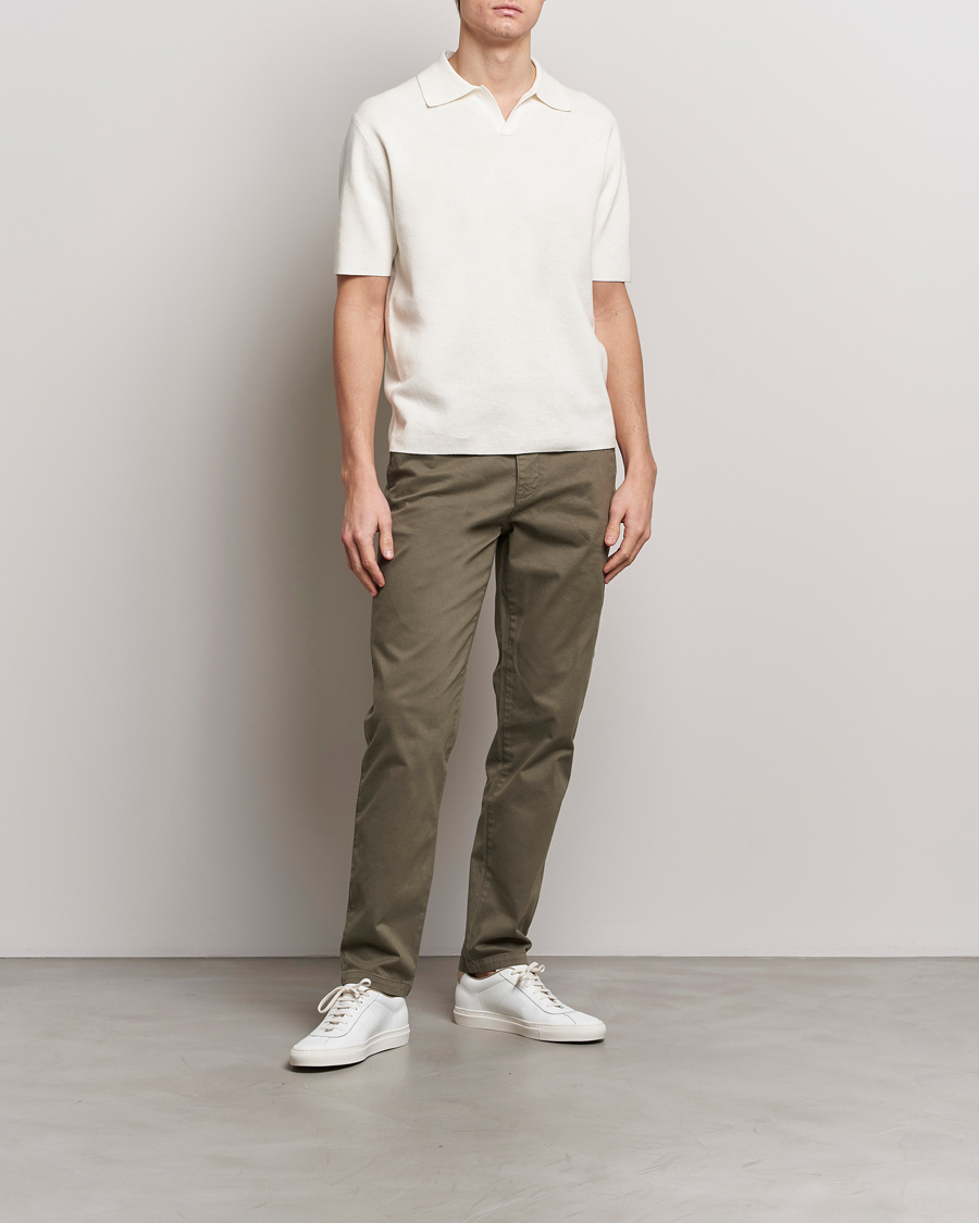 Homme | Polos | Tiger of Sweden | Maelon Linen/Cotton Knitted Polo Summer Snow