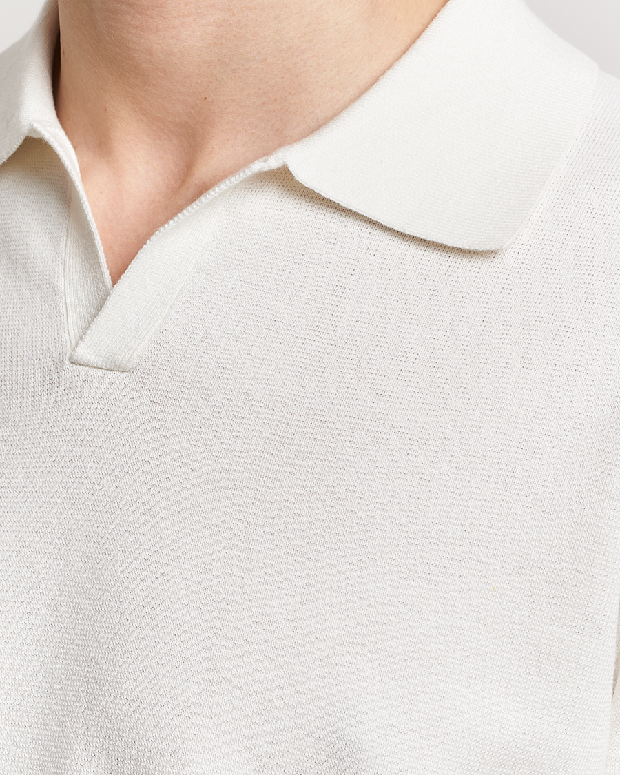 Homme | Polos | Tiger of Sweden | Maelon Linen/Cotton Knitted Polo Summer Snow