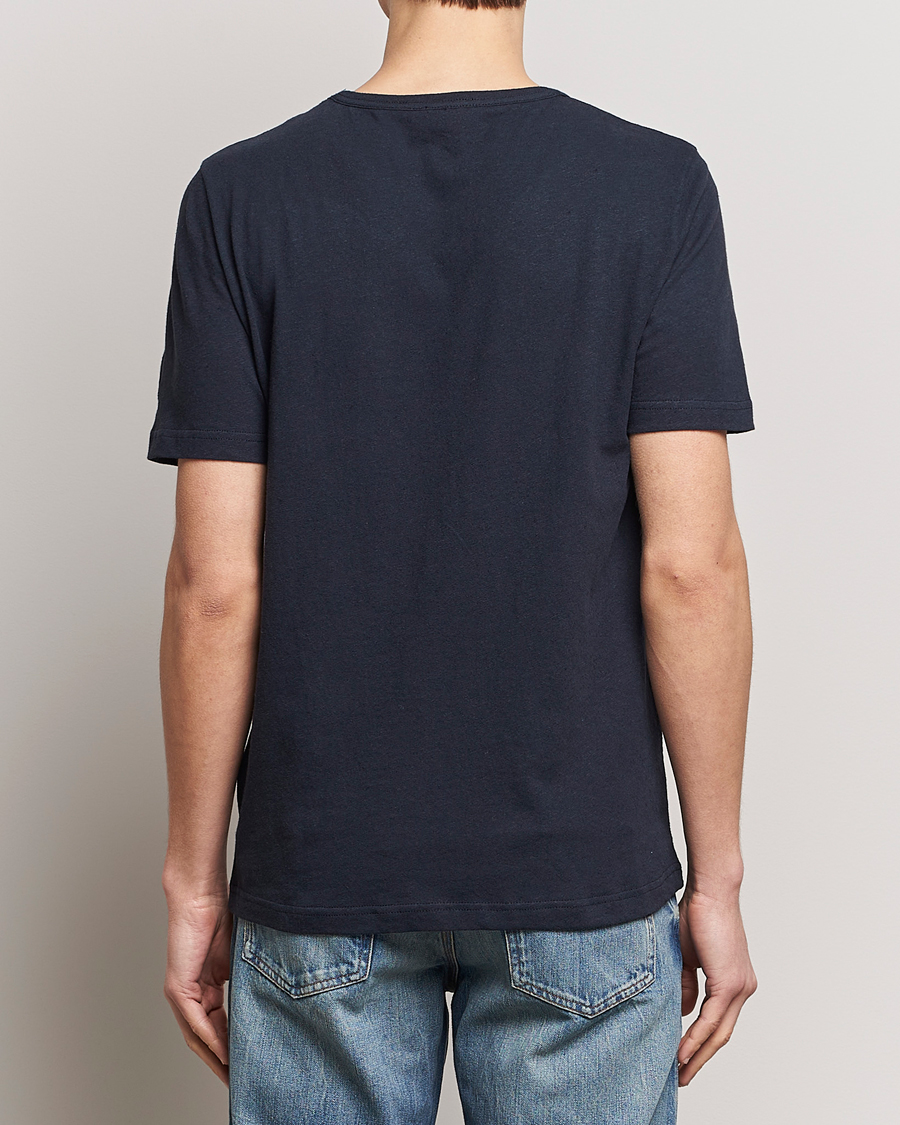 Homme | T-shirts | Tiger of Sweden | Olaf Cotton/Linen Crew Neck T-Shirt Light Ink