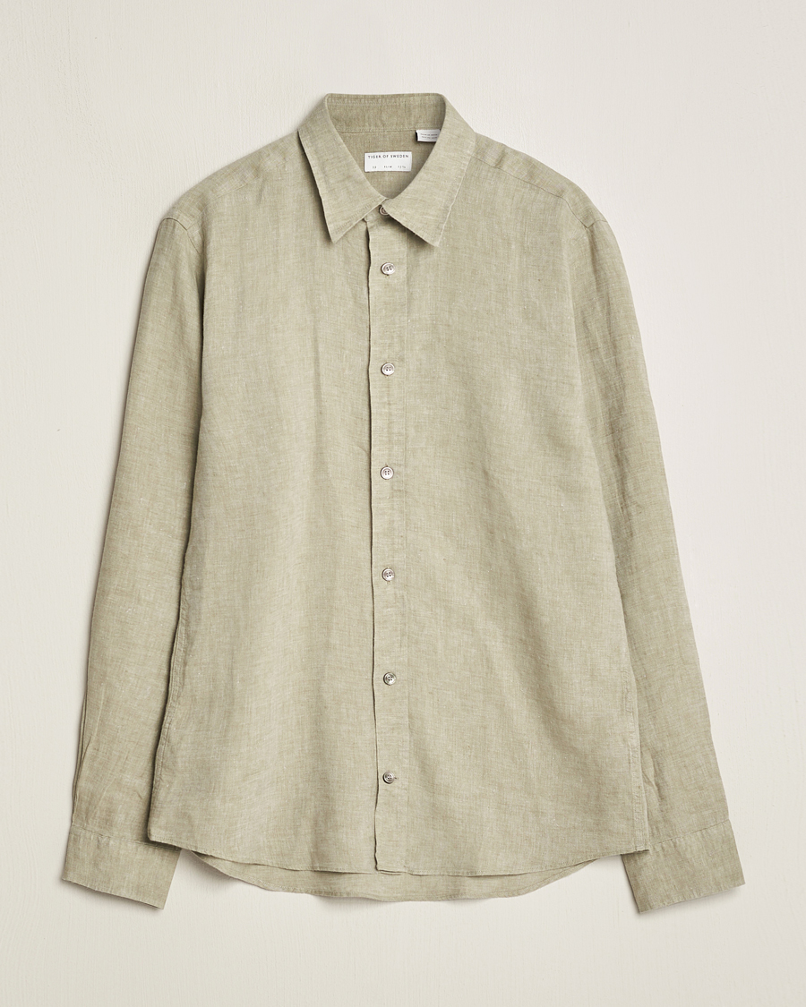 Homme | Chemises | Tiger of Sweden | Spenser Linen Shirt Olive Green