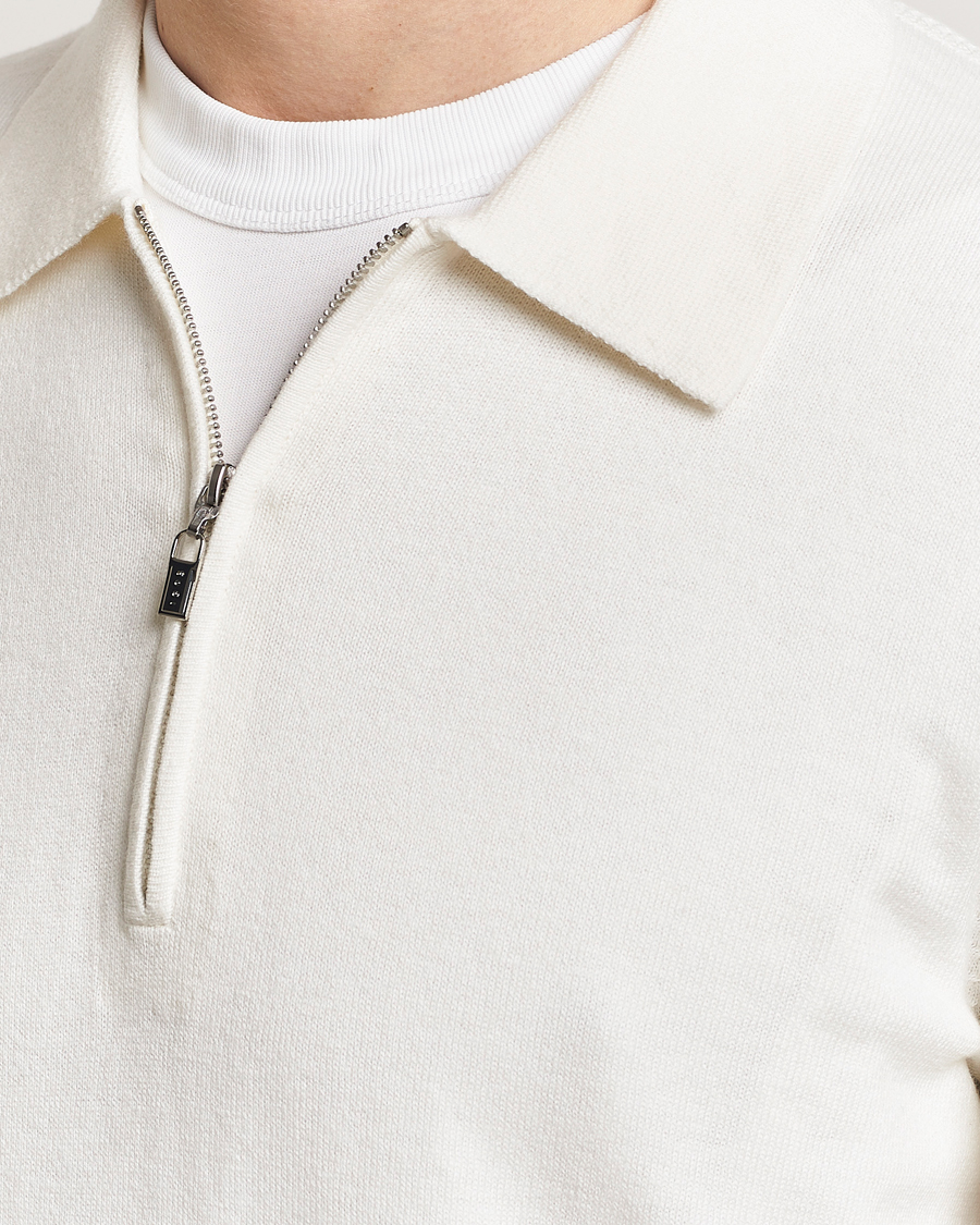 Heren | Truien | Tiger of Sweden | Orbit Wool/Cotton Half Zip Summer Snow