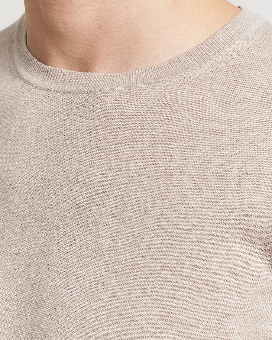 Heren | Truien | Tiger of Sweden | Michas Cotton/Linen Knitted Sweater Soft Latte