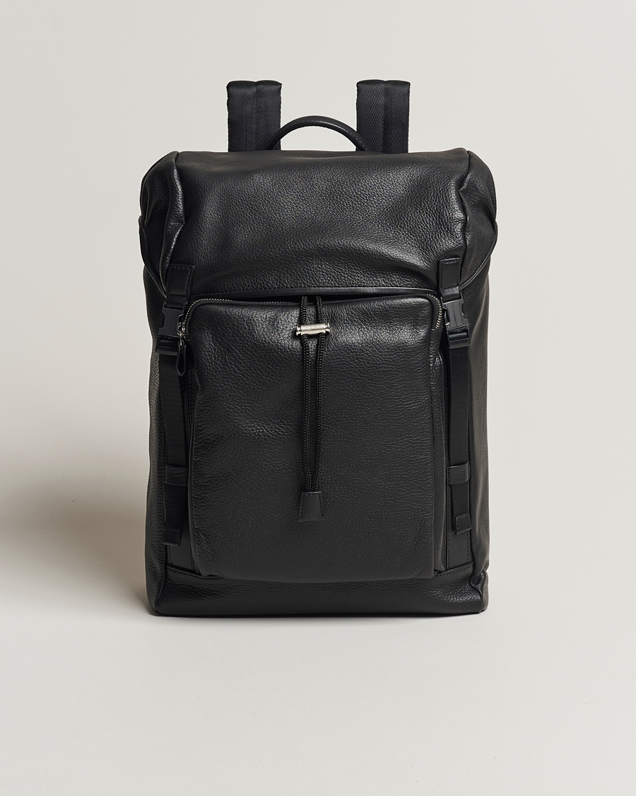 Homme | Tiger of Sweden Baha Grained Leather Backpack Black | Tiger of Sweden | Baha Grained Leather Backpack Black