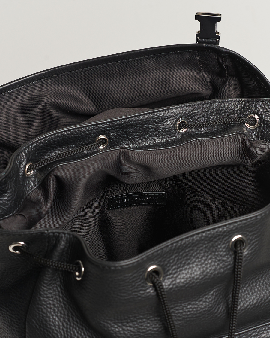 Homme | Tiger of Sweden Baha Grained Leather Backpack Black | Tiger of Sweden | Baha Grained Leather Backpack Black