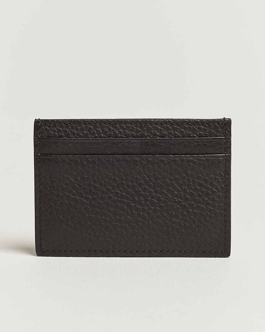 Heren | Tiger of Sweden Wharf Grained Leather Card Holder Dark Brown | Tiger of Sweden | Wharf Grained Leather Card Holder Dark Brown