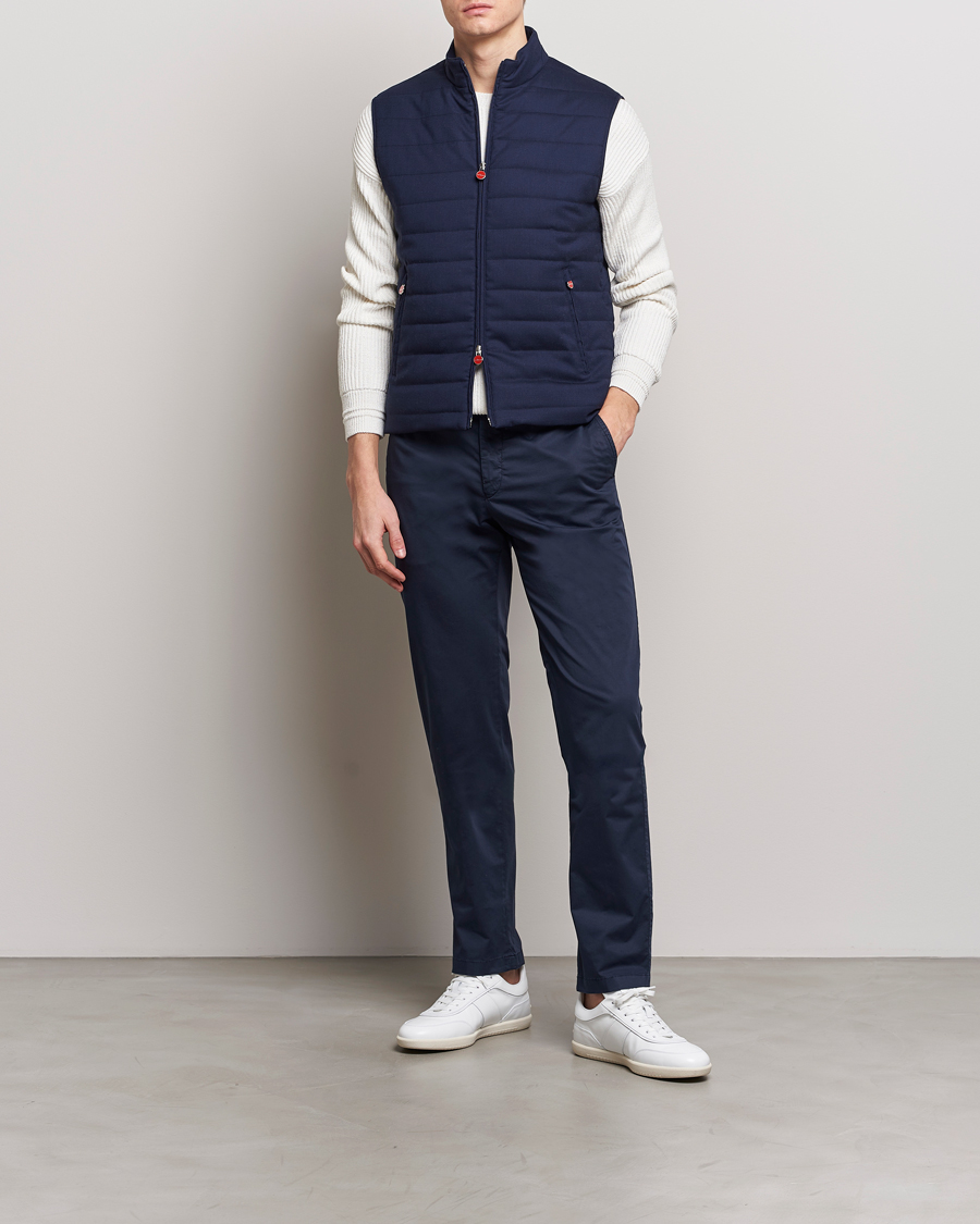 Heren | Jassen | Kiton | Technical Wool Gilet Navy