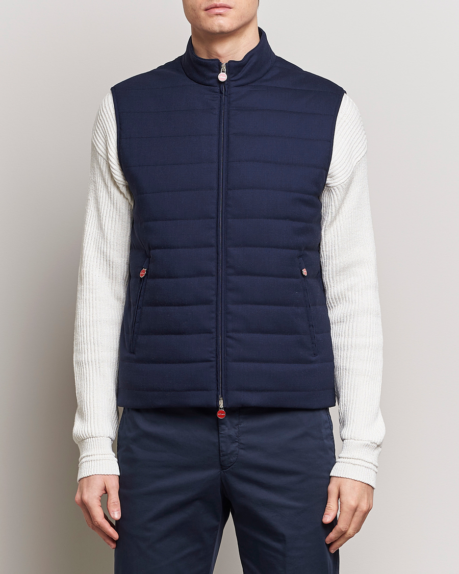 Heren | Jassen | Kiton | Technical Wool Gilet Navy