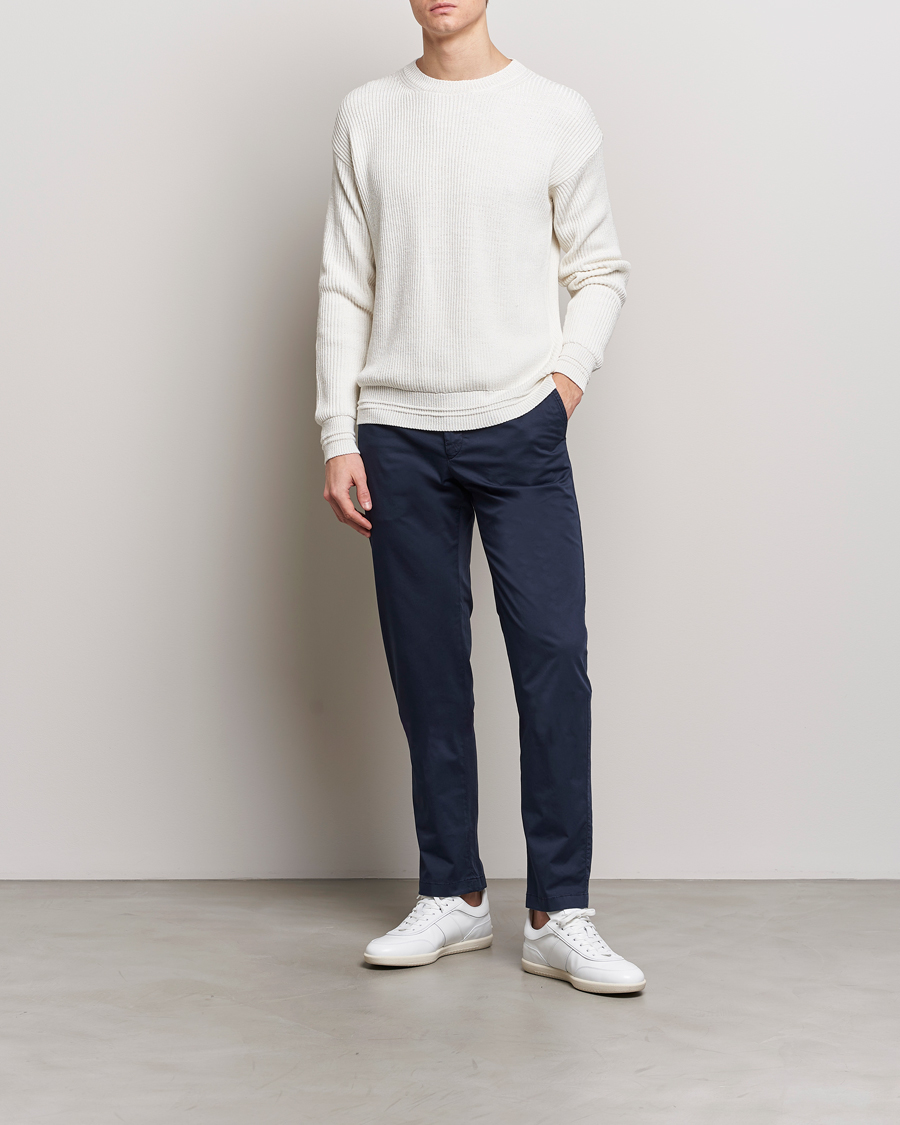 Heren | Truien | Kiton | Cotton/Silk Rib Pullover Off White